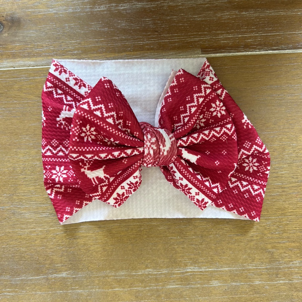 Bums & Roses Christmas Reindeer Biggie Bow